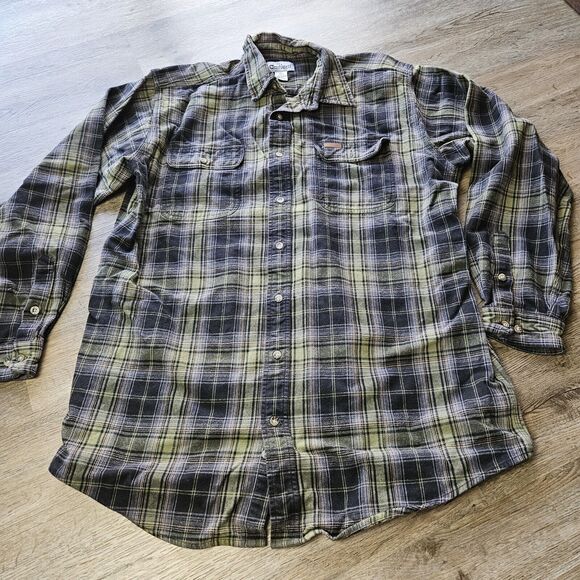 Carhartt Other - Carhartt XL Flannel Heavy Weight Long Sleeve Shirt Mens 100% Cotton Green